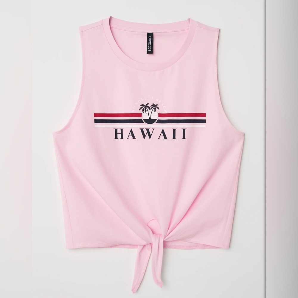 H&M Pink Honolulu Beach Hawaii Crop Top